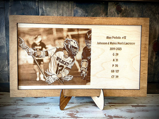 Sports Team Photo Engraved on Wood | Framed with Optional Easel | Individual or Group