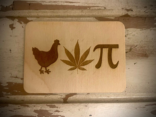 "Chicken Pot Pie" Symbolic Funny Wood Fridge Magnet | Funny Gift