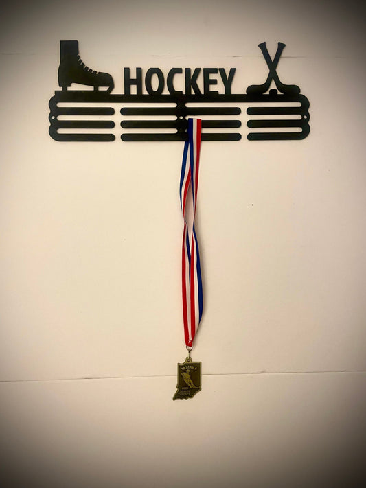 Wood Hockey Medal Holder & Display | 12 Finishes | Hockey Gift