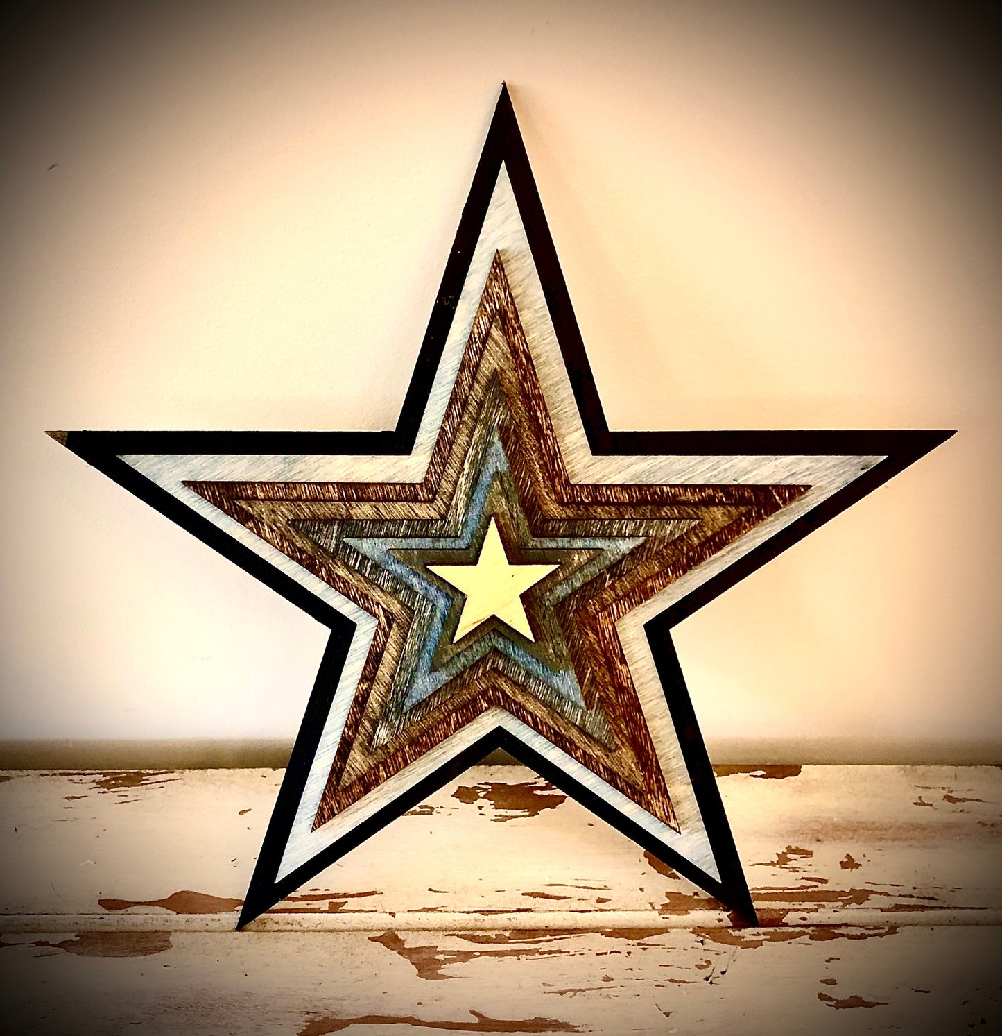 Stacked Stars 3D Wood Table & Wall Art | Multi-Color
