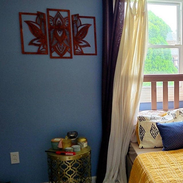 Lotus Flower Mandala Wood Wall Art | 3-Panel Set | Multiple Sizes & Finishes