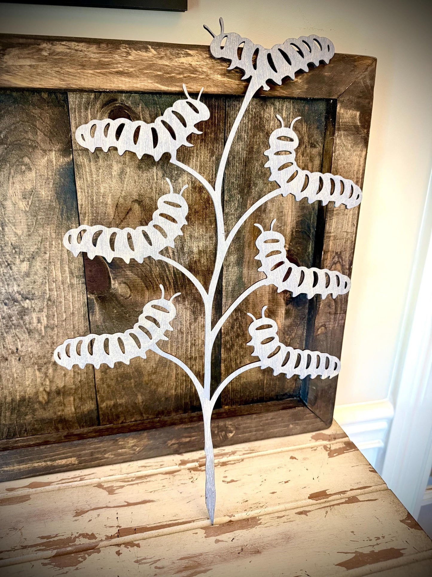 GIANT 18" x 10.5" Caterpillar Boho Indoor Plant Trellis | Multiple Finishes