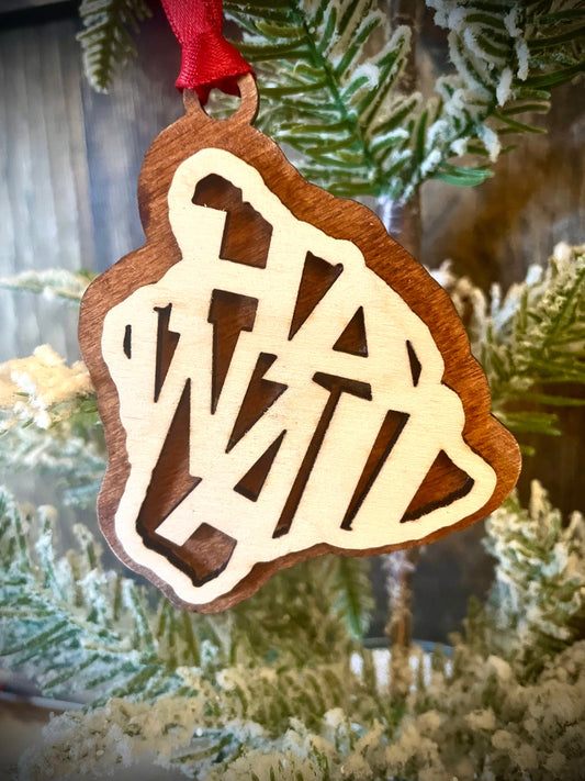 Hawaii Word Art Wood Ornament & Gift Tag | 12 Finishes | State Pride Gift