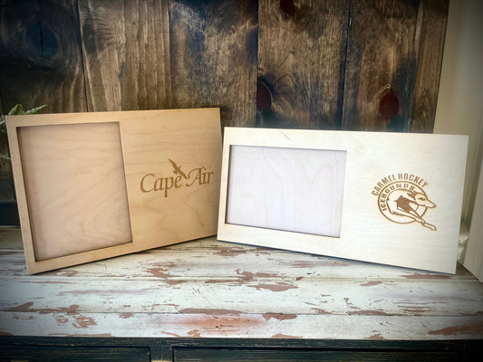 Custom Team & Corporate Logo Wood 5x7 Photo Frame | Portrait or Landscape