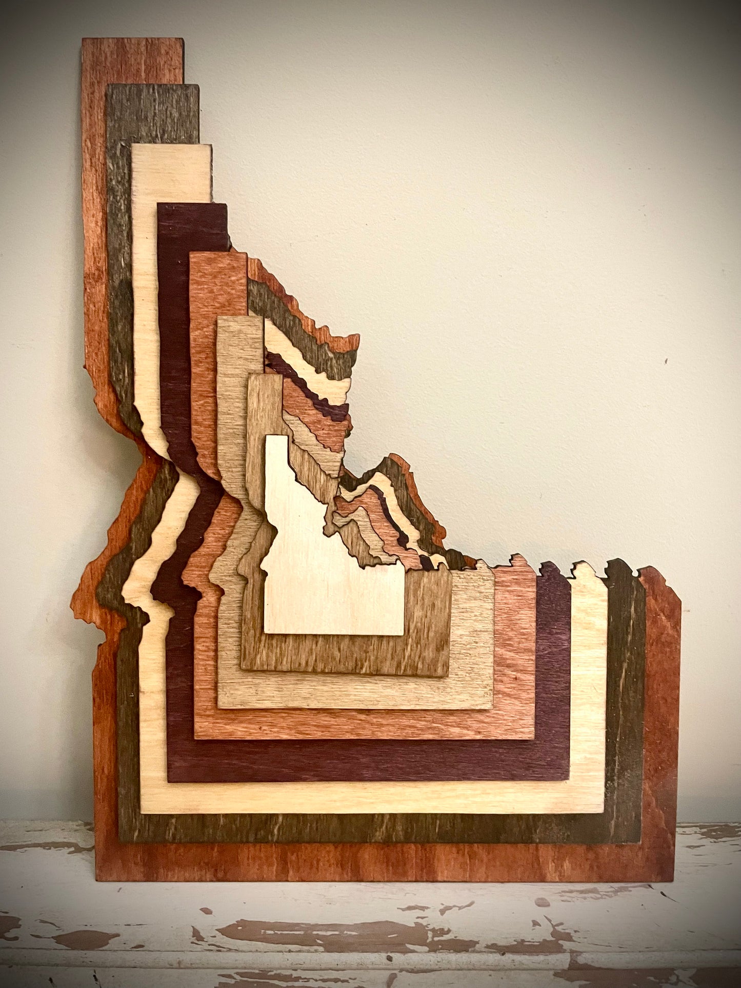 Idaho Stacked State 3D Wood Table & Wall Art | Multi-Color