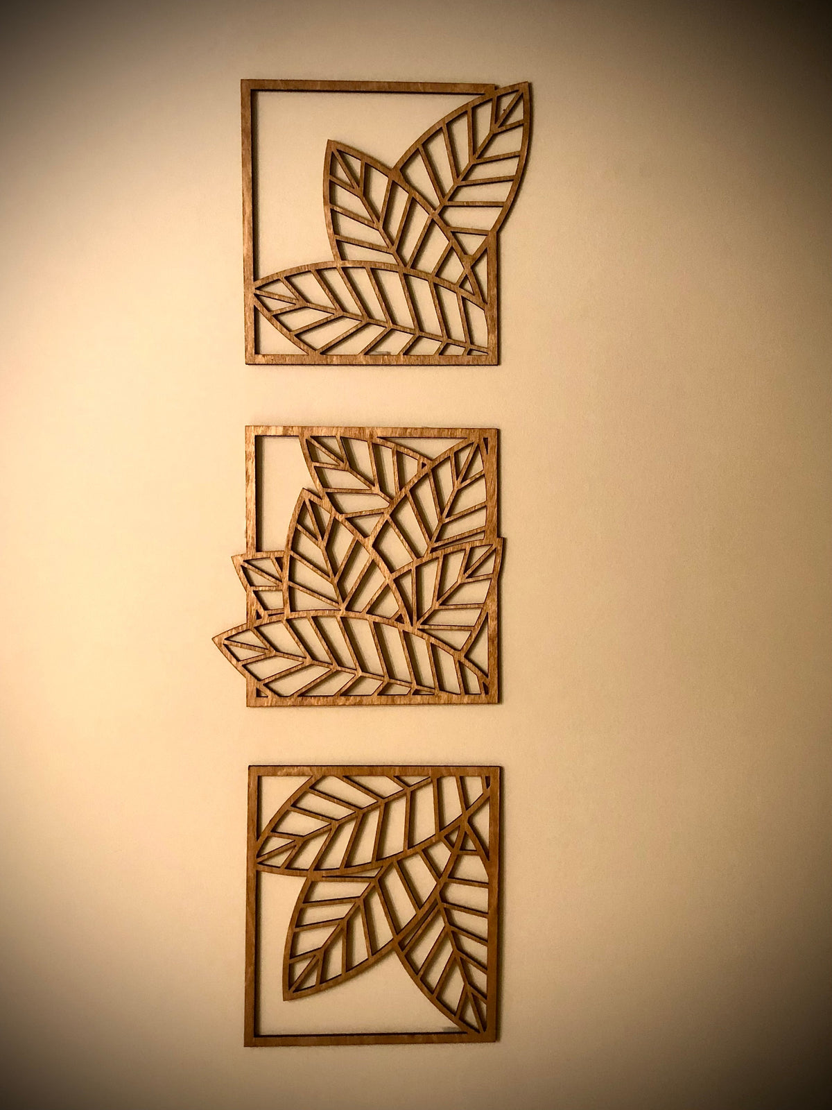 Boho Monstera & Banana Leaf Tree Wood Wall Art | 3-Panel Set | Multiple Finishes
