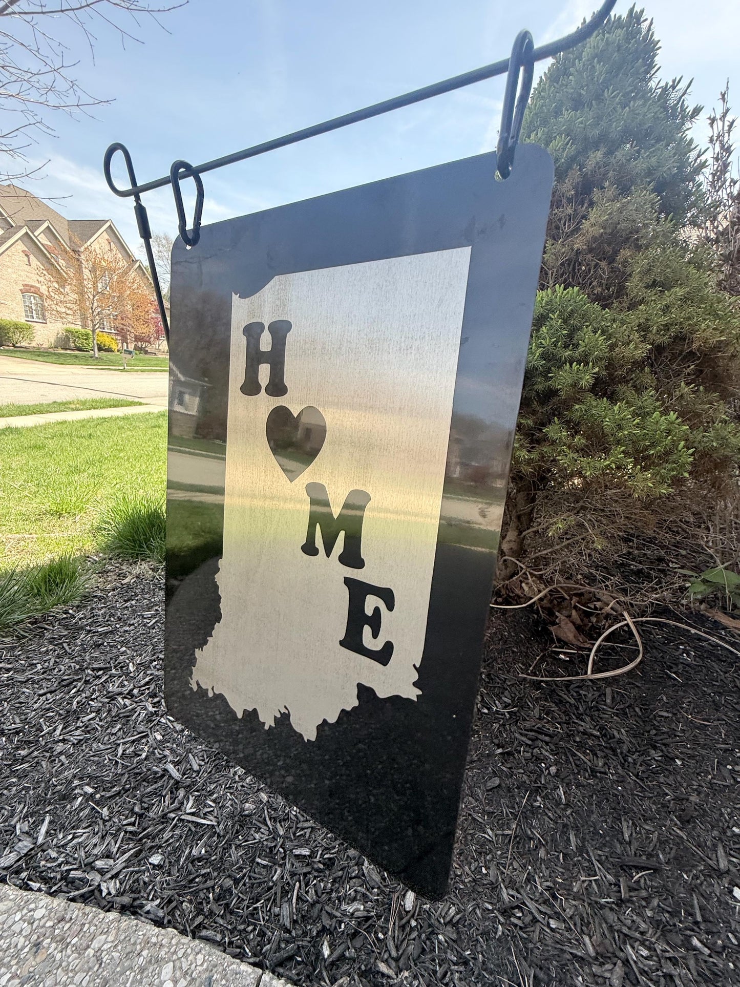 Custom HOME Aluminum Garden Flag Sign | Choose Your State | Double-Sided Weatherproof