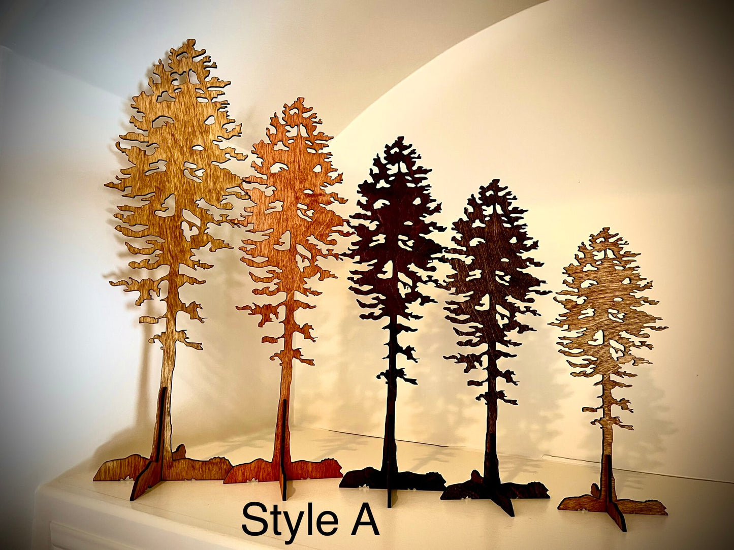 3D Lodgepole Pine Tree Wood Tabletop Decor | 3 Styles, 5 Sizes, 12 Finishes
