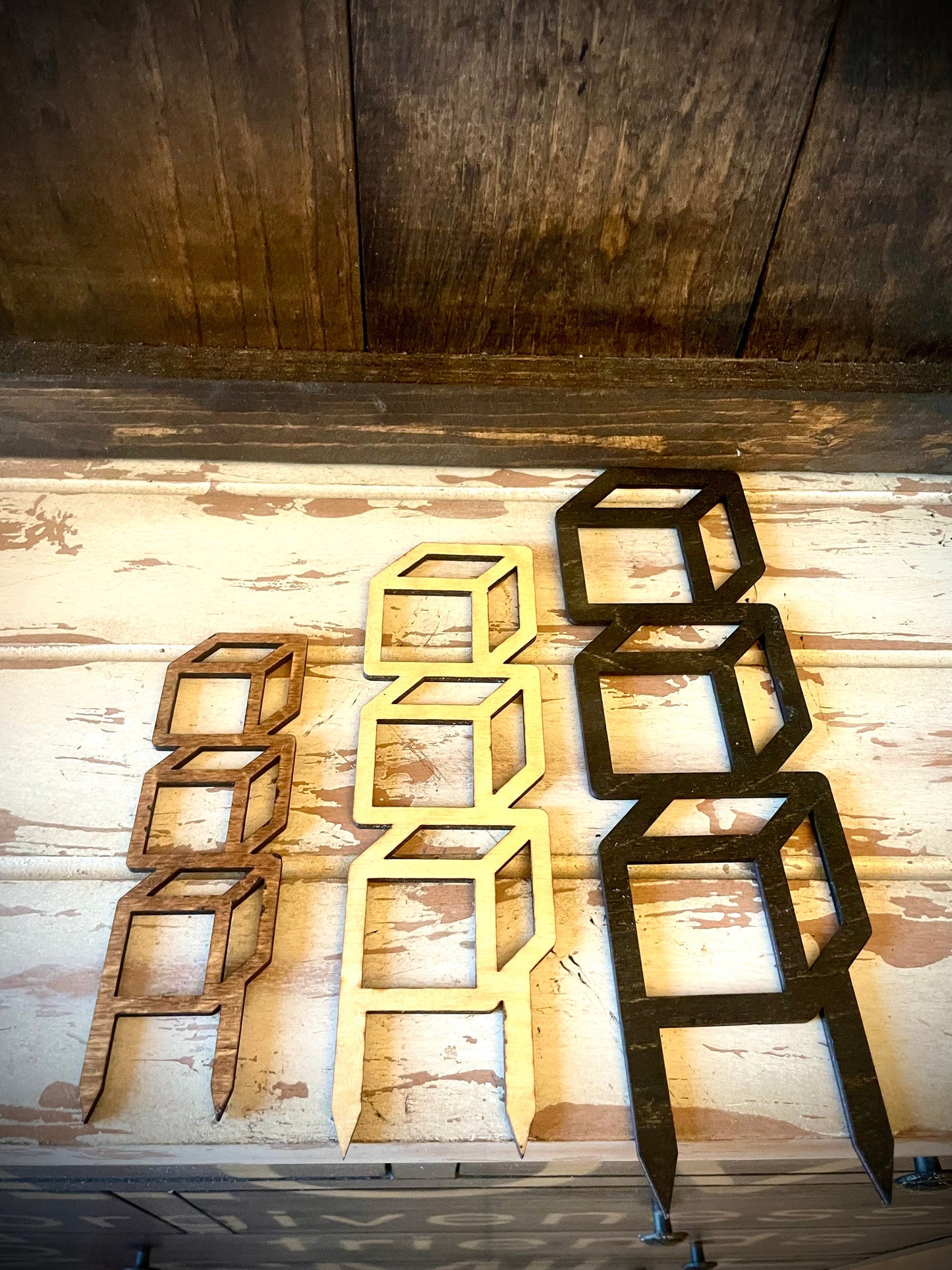 Boho Indoor Plant Trellis | 3D Cube Effect | Multiple Sizes & Finishes