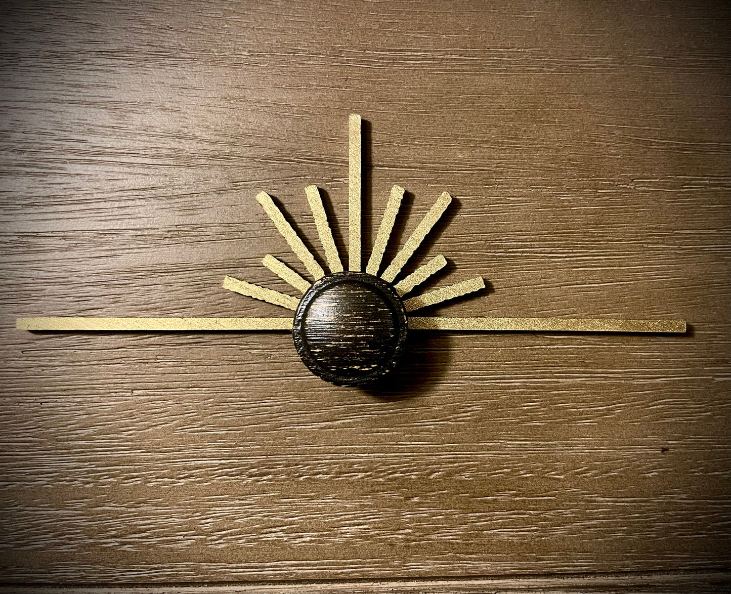 Boho Modern Art Deco Art Deco wood drawer knob or pull accent available in natural or 14 other finishes.  2 pieces. Set Q