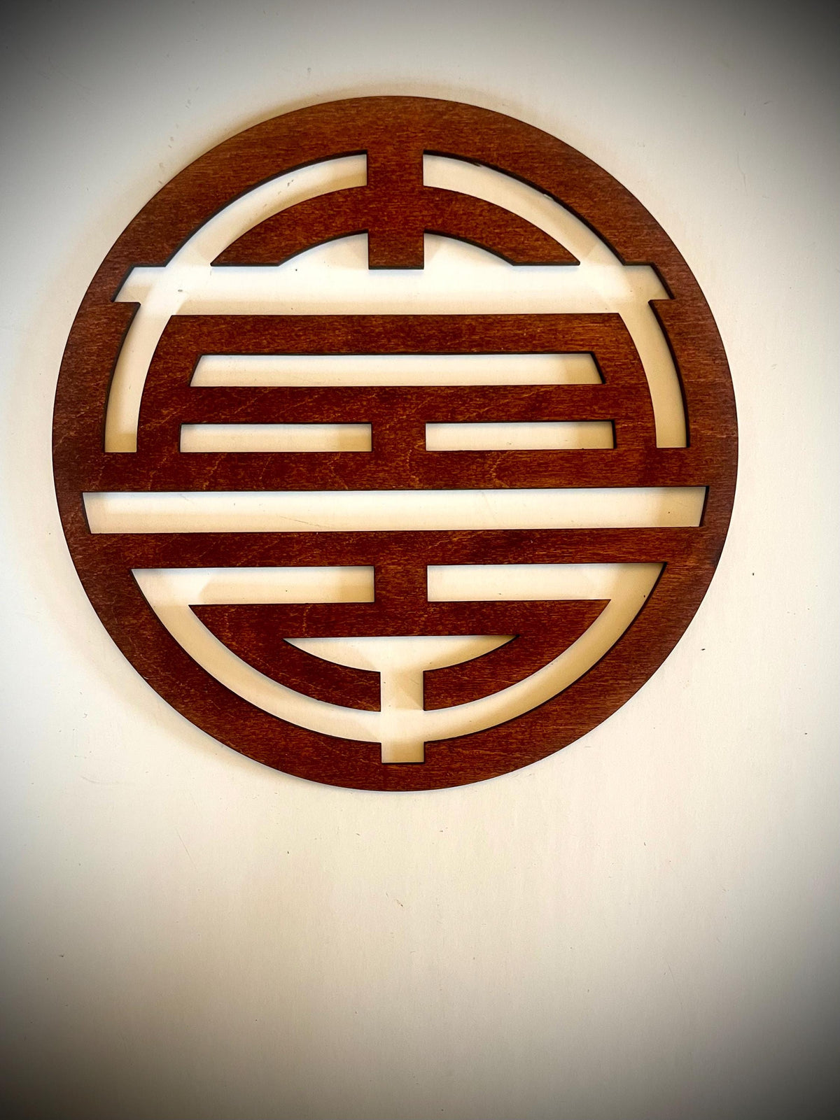 Boho Modern Chinese Feng Shui Geometric Wood Wall Art | 4-Panel Set | 15 Finishes | Fu, Xi Shou & Lu