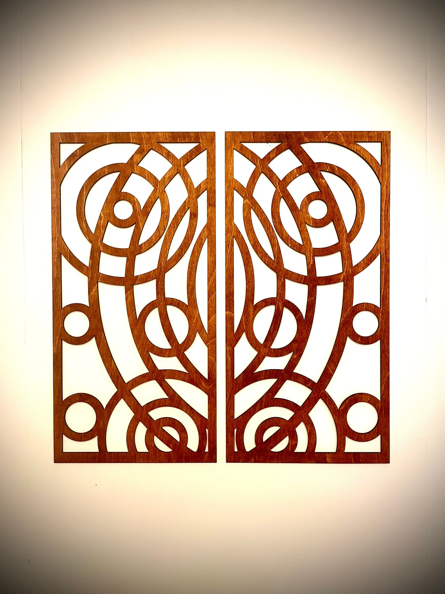 Boho Modern Art Deco Art Deco Circles wood wall art, 2 panel in multiple sizes and finishes, decor wall art original-O
