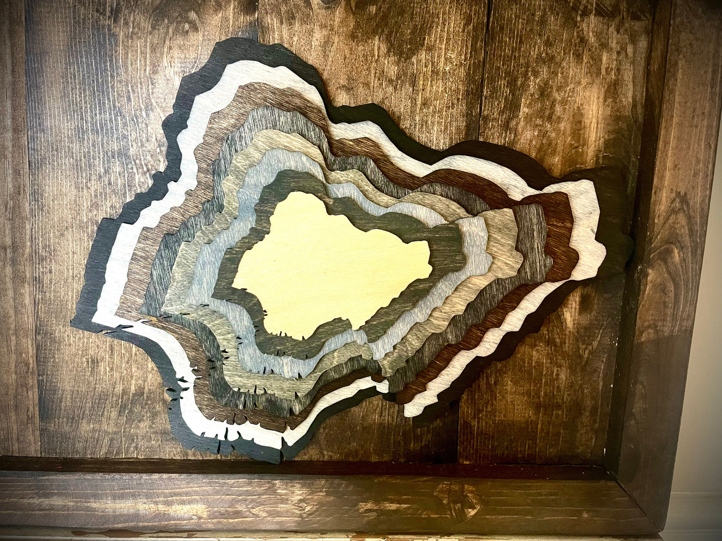Nigeria Stacked 3D Wood Table & Wall Art | Multi-Color