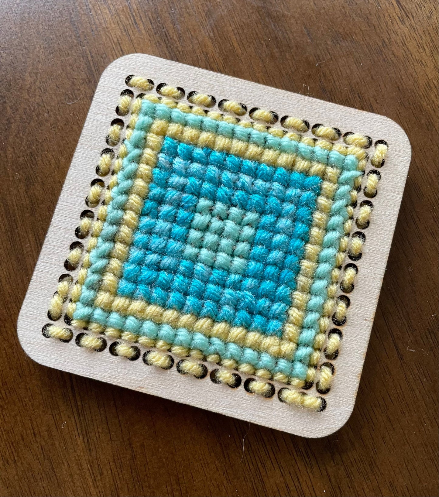 Cross Stitch 4" Wood Coaster Blanks | Extra Large Holes for Yarn | Single or Bulk