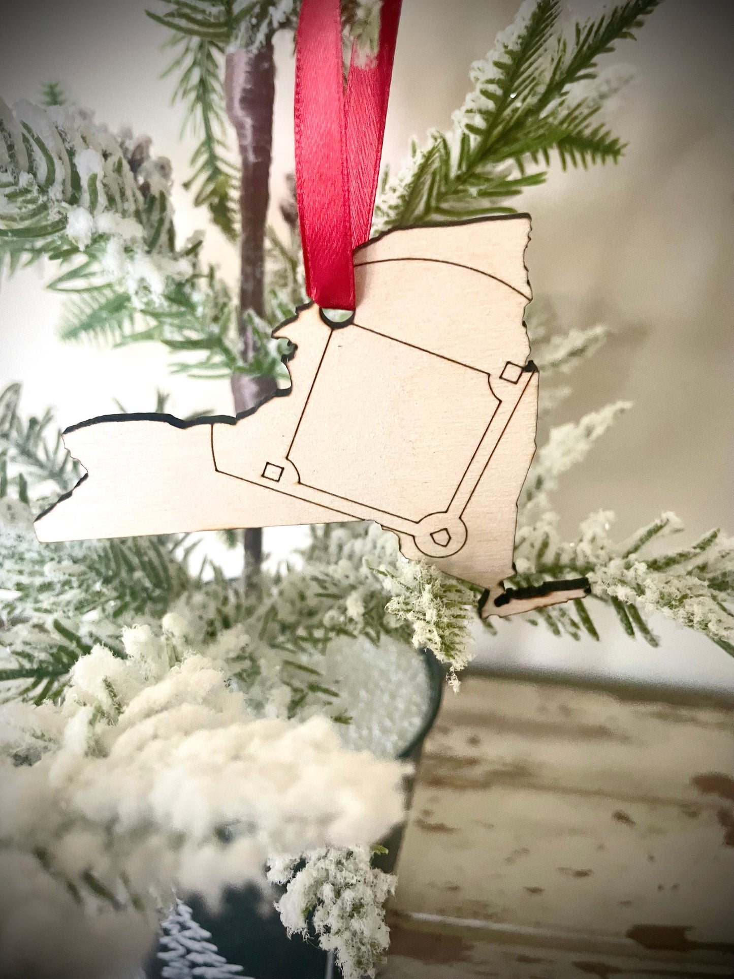 Baseball State Shape Wood Ornament & Gift Tag | Custom State | Baseball Gift | Coach Gift