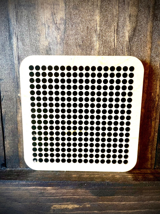 Cross Stitch 4" Wood Coaster Blanks | Extra Large Holes for Yarn | Single or Bulk