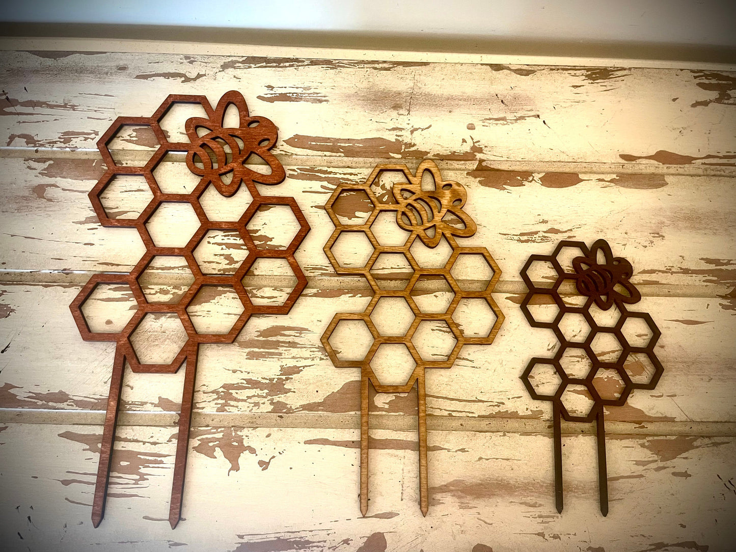 Boho Indoor Plant Trellis | Honeybee & Honeycomb | Multiple Sizes & Finishes | Style E