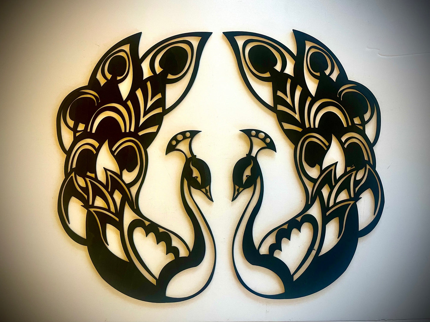 Boho Modern Peacock Wood Wall Art | 2-Panel Set | Multiple Sizes & Finishes