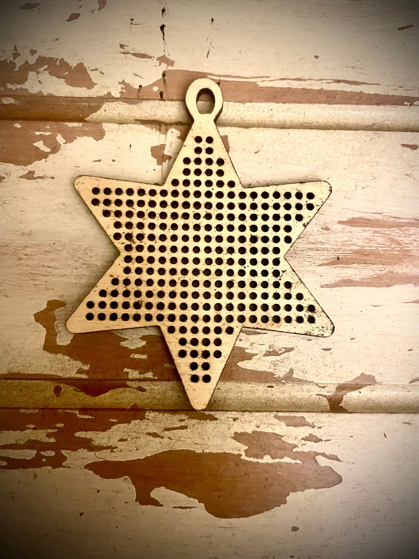 Cross Stitch Star Christmas Ornament Wood Blanks | Assorted Quantities