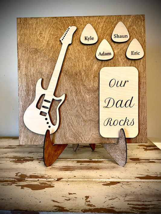 Custom Guitar Wood Plaque | Father's Day, Birthday & Christmas Gift