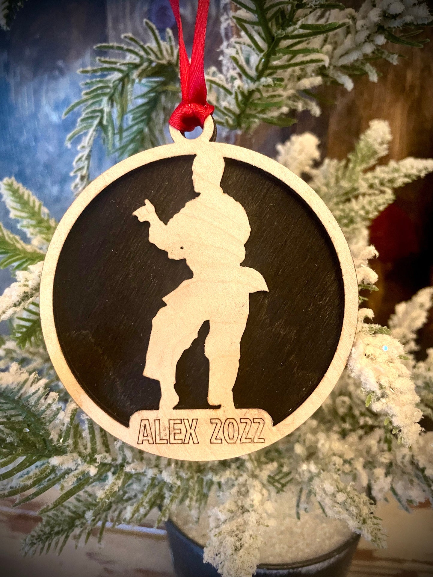 Martial Arts Karate Personalized 2-Layer Wood Christmas Ornament & Gift Tag | Multiple Finishes | Martial Arts Gift (#1)