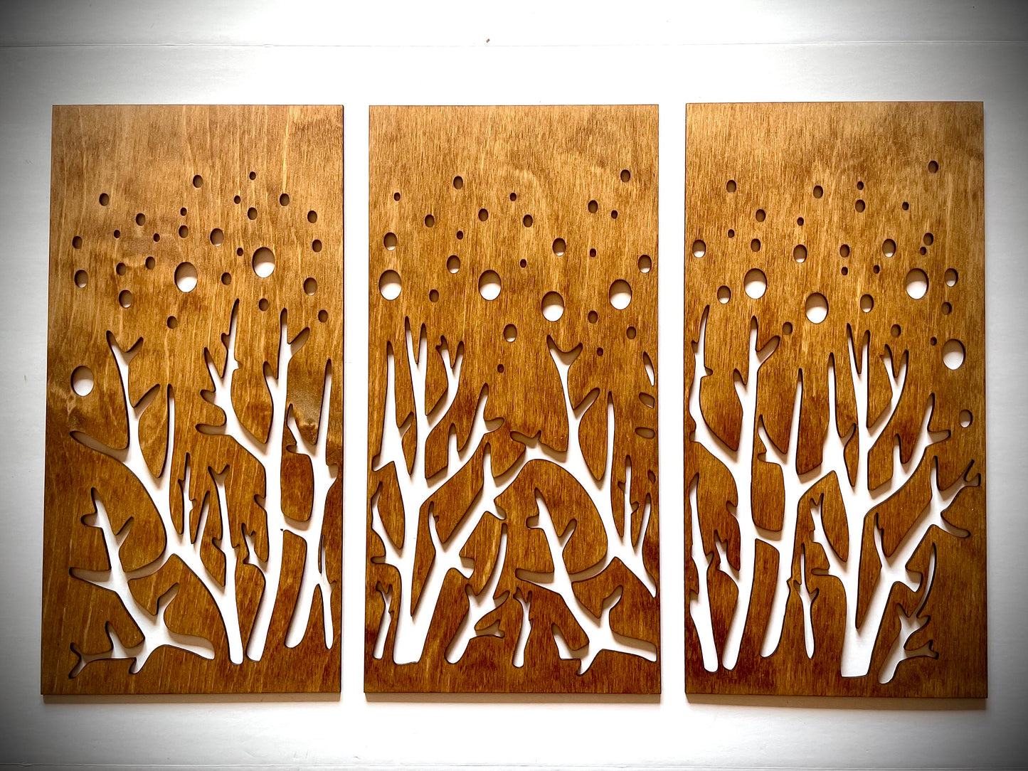 Boho Trees & Stars Wood Wall Art | 3-Panel Set | Multiple Sizes & Finishes