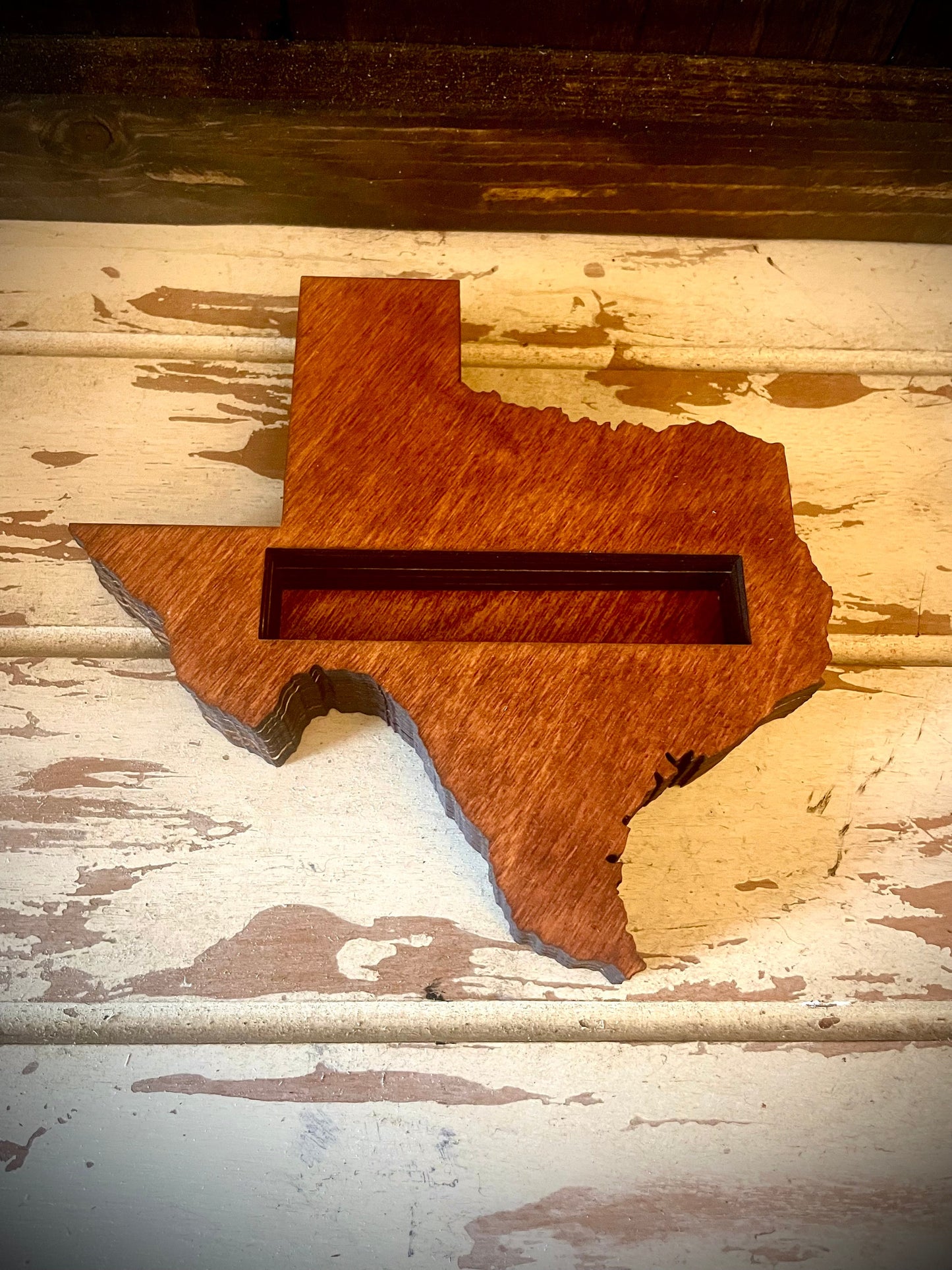 Texas Wood Business Card Holder | 12 Finishes | Office Gift