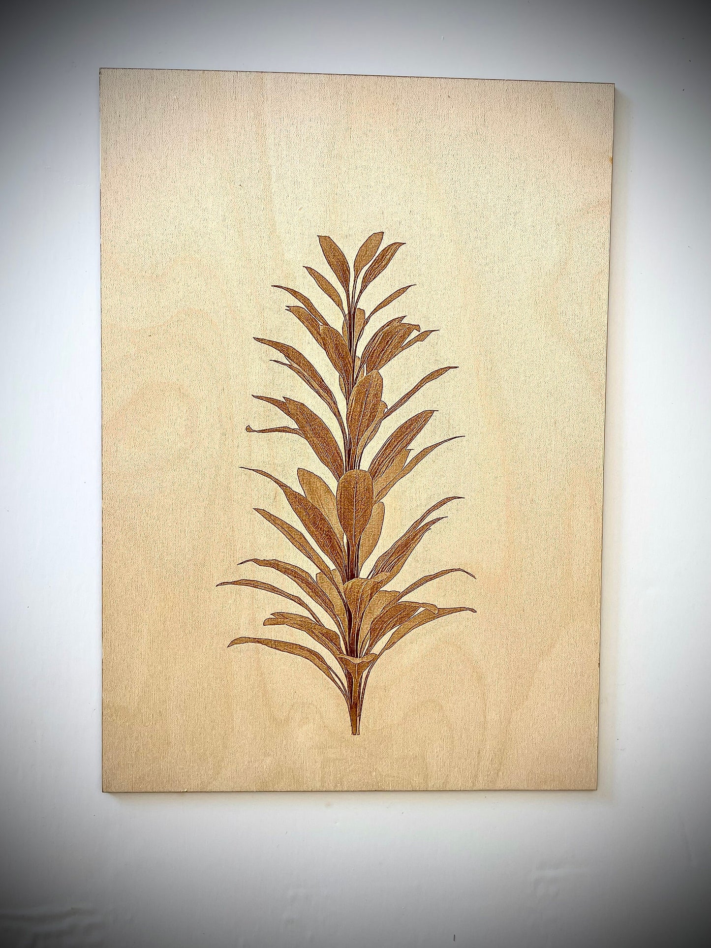 Boho Plant & Leaves Laser Engraved Wood Wall Art | 3-Panel Set | Multiple Finishes