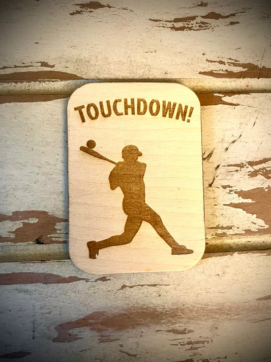 "Touchdown!" Sportsball Confusion Funny Wood Fridge Magnet | Funny Gift