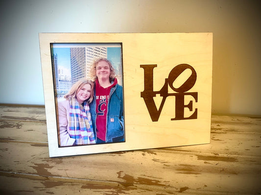 Wood LOVE 4x6 Photo Frame | Portrait or Landscape | Engagement & Wedding Gift