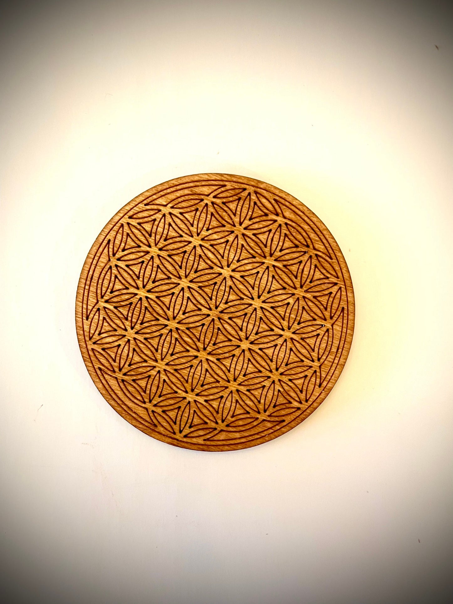Sacred Geometry & Flower of Life Mandala Wood Magnet Set | Set of 4 | 12 Finishes | Home Decor Gift