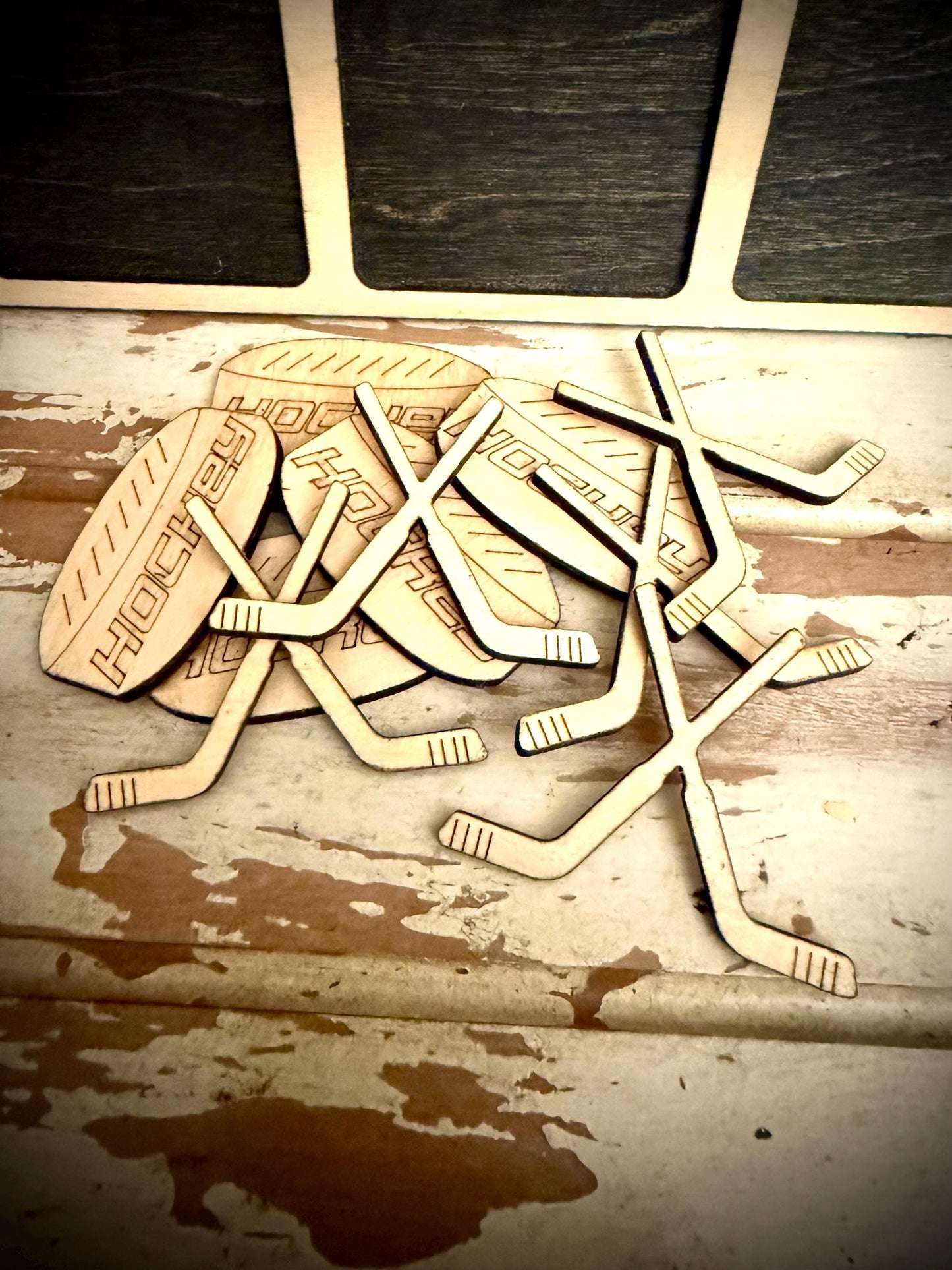 Tic Tac Hockey Wood Game | Goalie Edition | Laser Engraved | 12 Finishes
