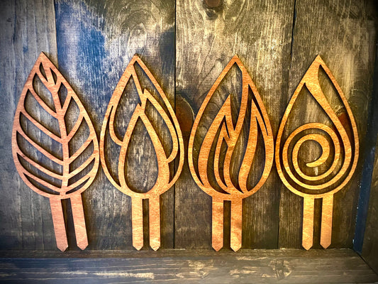 Boho Indoor Plant Trellis | 4 Elements Teardrop | Earth, Water, Wind & Fire | Multiple Sizes & Finishes