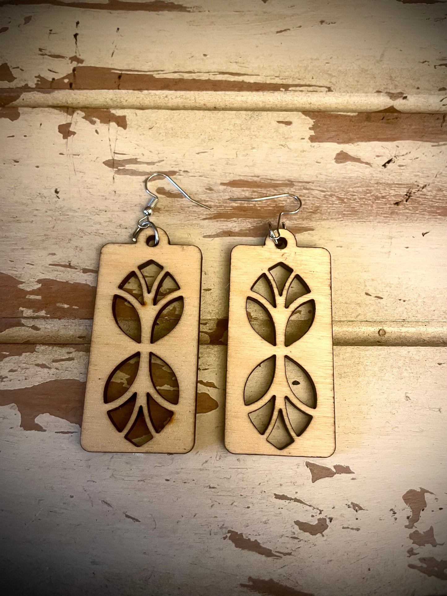 Double Tree Wood Dangle Earrings | 3 Sizes, 12 Finishes | Nature-Inspired Jewelry