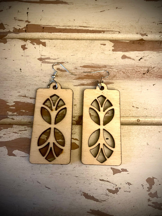 Double Tree Wood Dangle Earrings | 3 Sizes, 12 Finishes | Nature-Inspired Jewelry