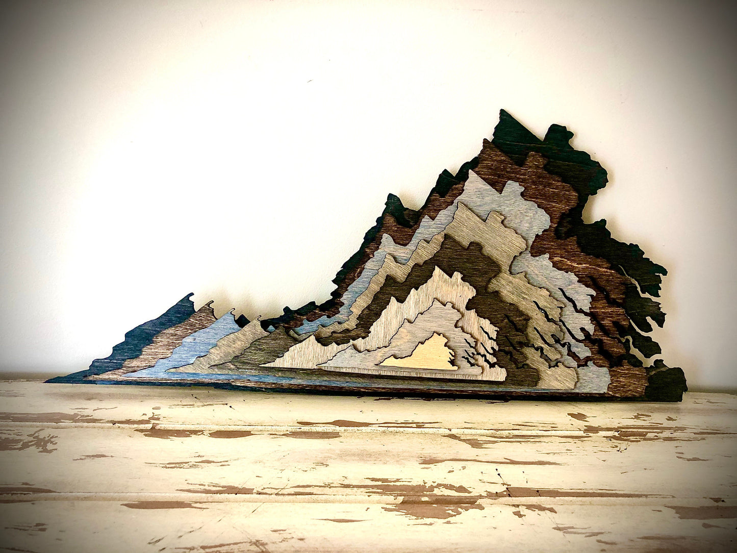 Virginia Stacked State 3D Wood Table & Wall Art | Multi-Color