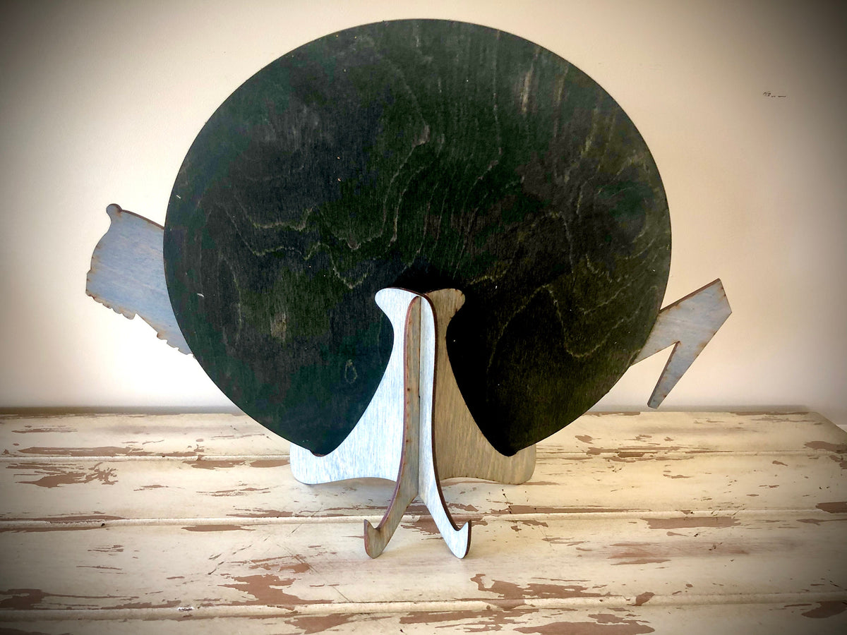 Please Remove Your Shoes Wood Sign | 10.5-Inch Round with Easel | Realtor & Open House Sign