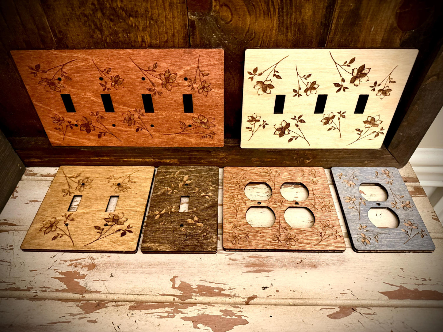 Dogwood Floral Wood Light Switch & Outlet Cover | Decora | 12 Finishes