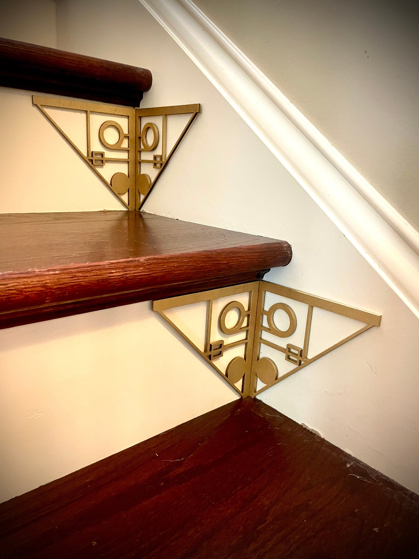 Art Deco art deco staircase corner accents / embellishments (set of 4) available in multiple finishes-style O