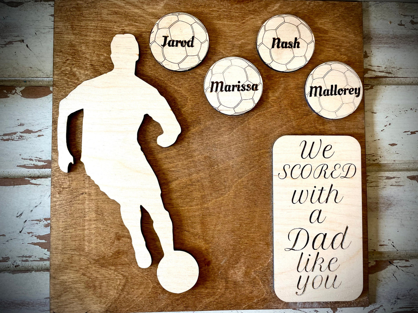 Custom Soccer Wood Plaque | Father's Day, Birthday & Christmas Gift