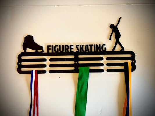 Wood Figure Skating Medal Holder & Display | 12 Finishes | Skating Gift