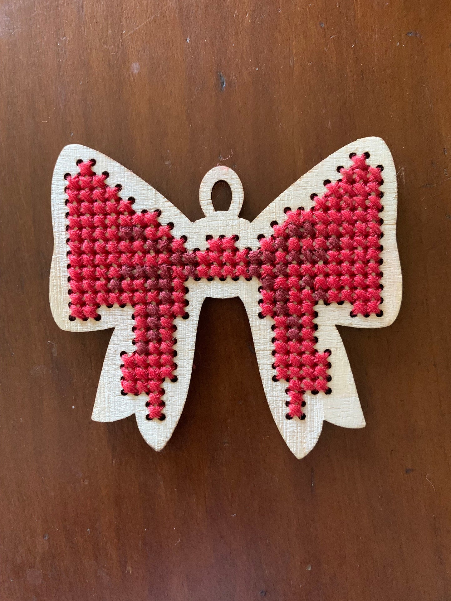 Cross Stitch Gift Bow Christmas Ornament Wood Blanks | Assorted Quantities