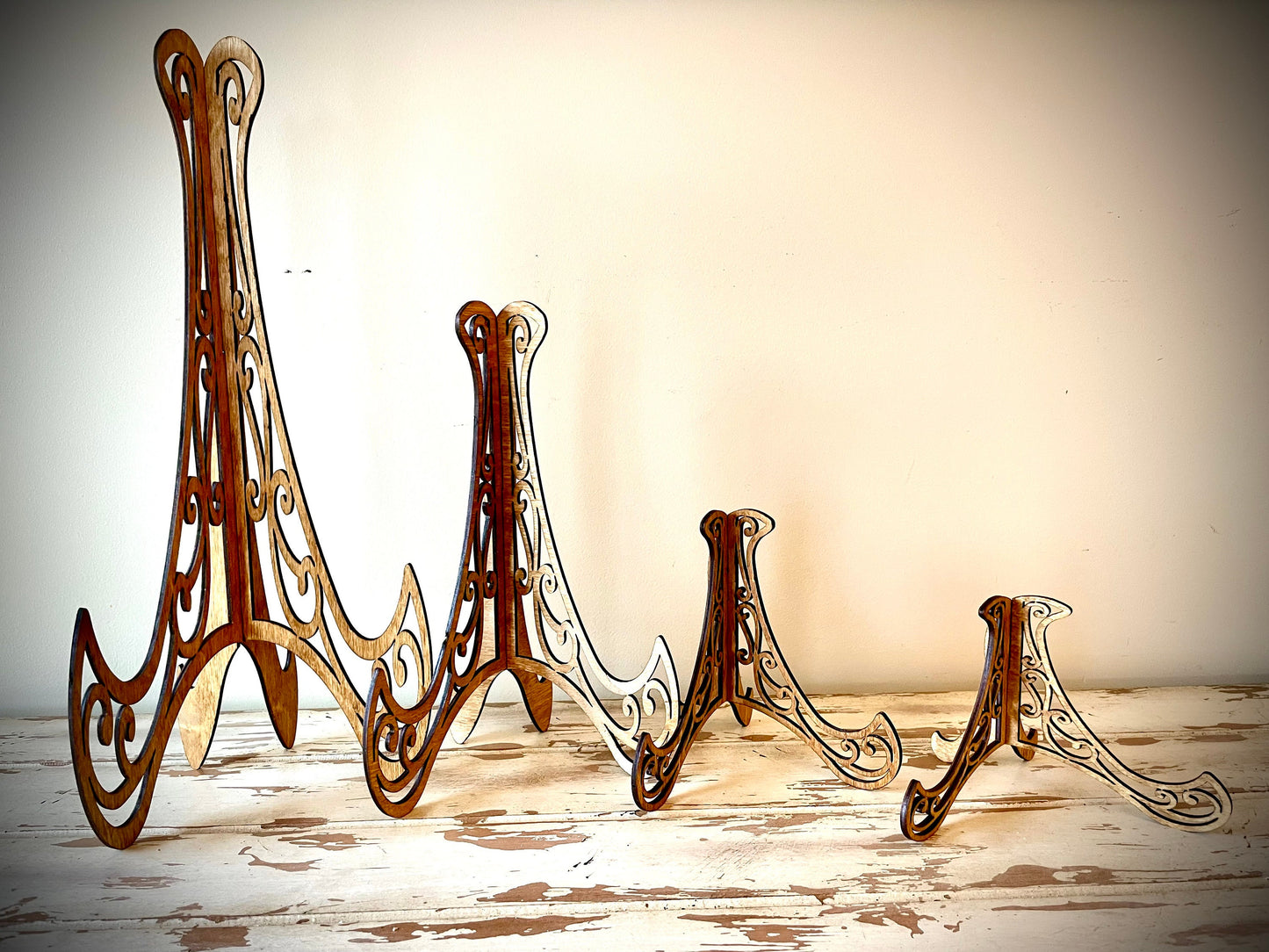 Wood Display Easel | Art, Photo & Plate Stand | 12 Finishes | Style A