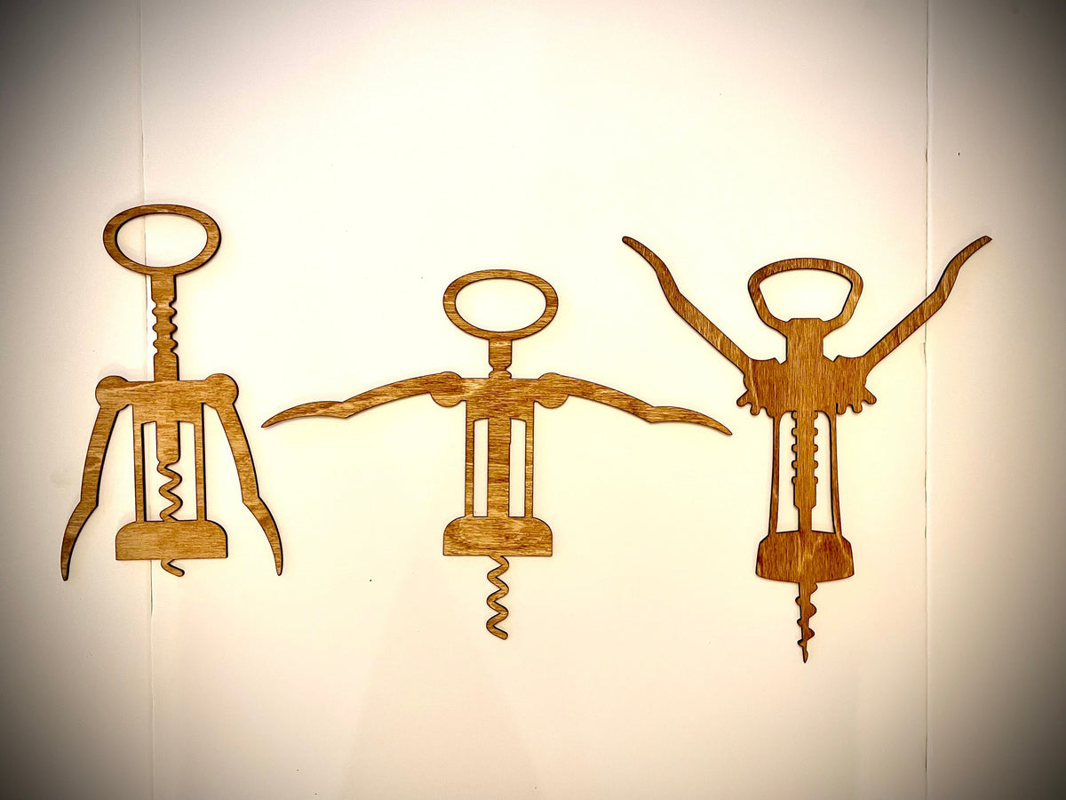 Dancing Corkscrews Wood Wall Art | 3-Panel Set | Multiple Finishes