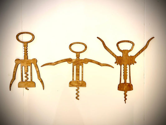 Dancing Corkscrews Wood Wall Art | 3-Panel Set | Multiple Finishes
