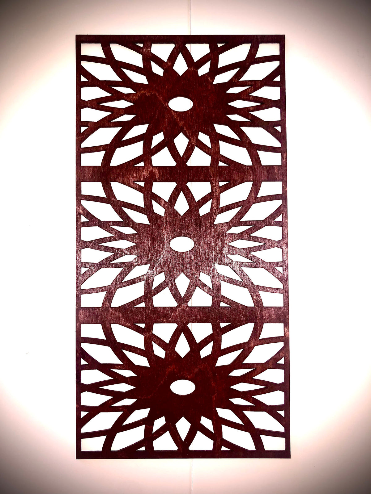 Stained Glass & Geometric Mandala Wood Wall Art | 3-Panel Set | Multiple Sizes & Finishes | Collection 1