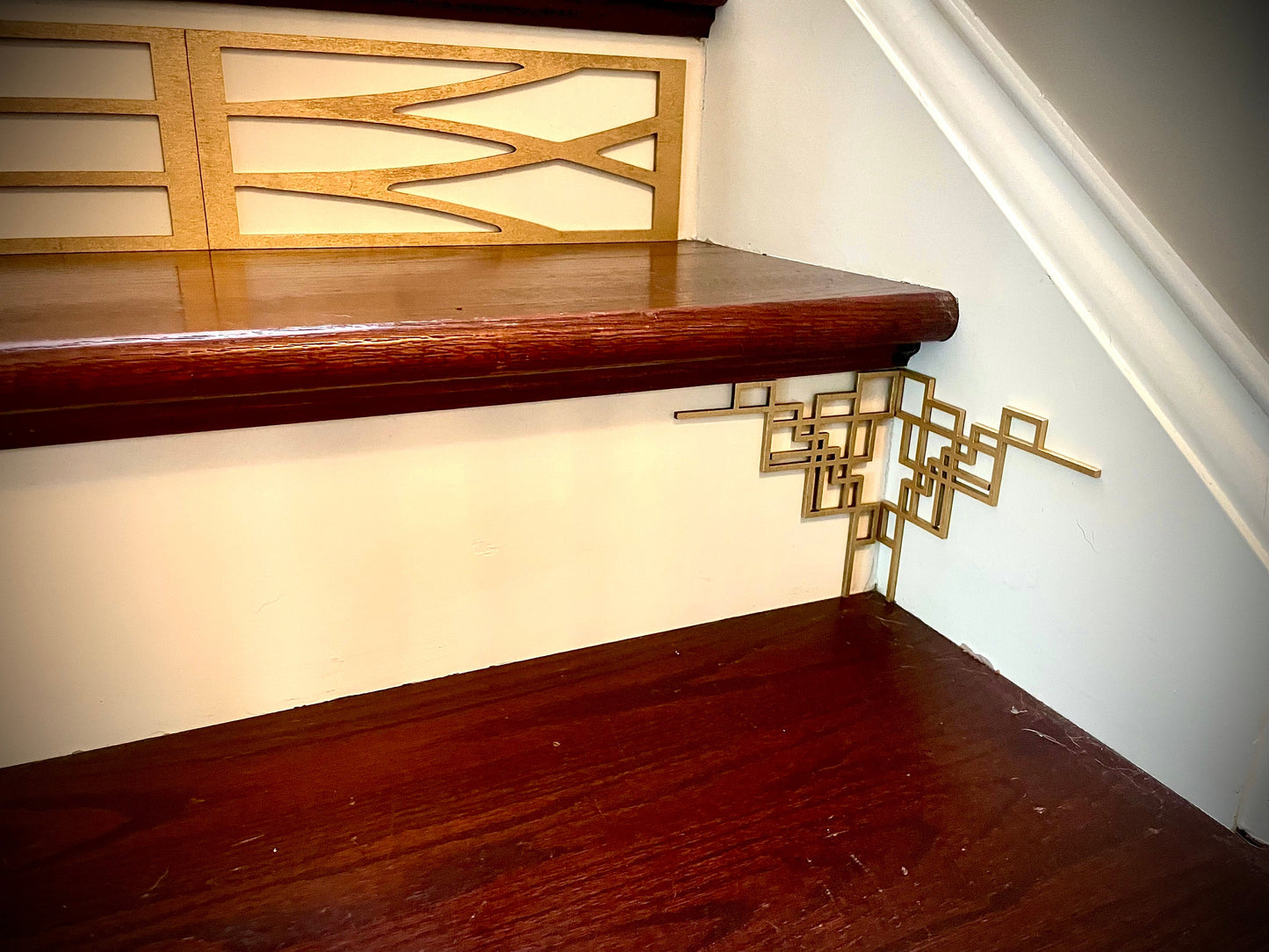 Art Deco art deco staircase corner accents / embellishments (set of 4) available in multiple finishes-style M