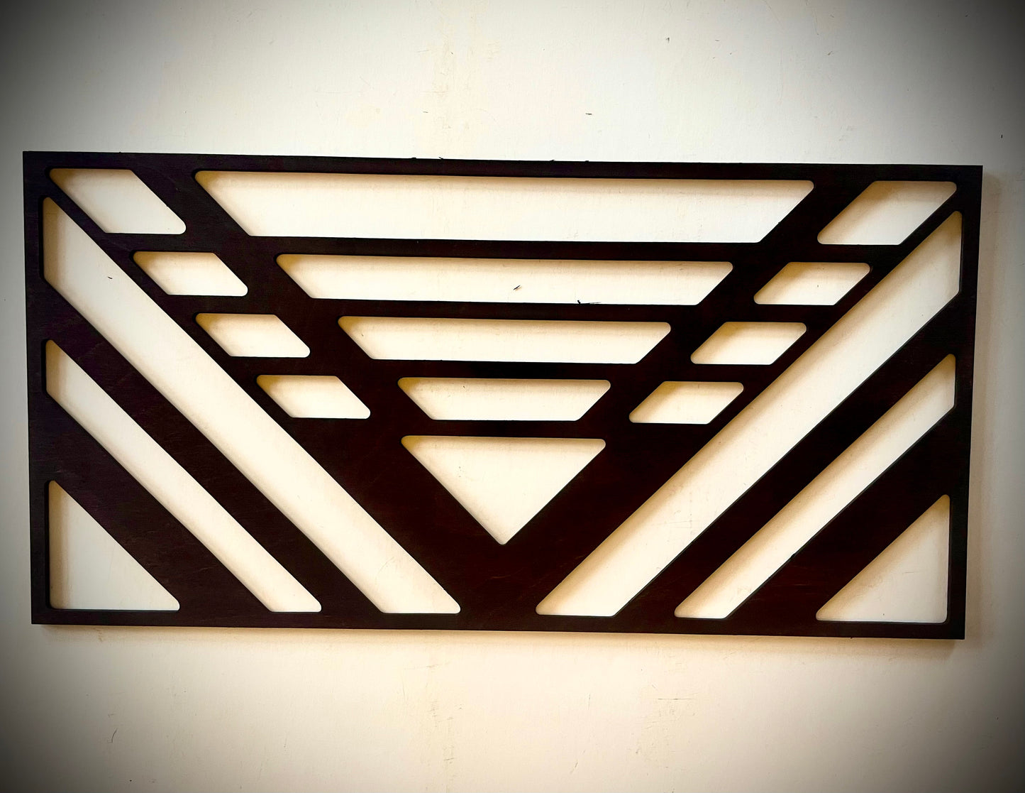 Boho Modern Art Deco Geometry wood wall art, 3 panel set in multiple sizes and finishes, Style M