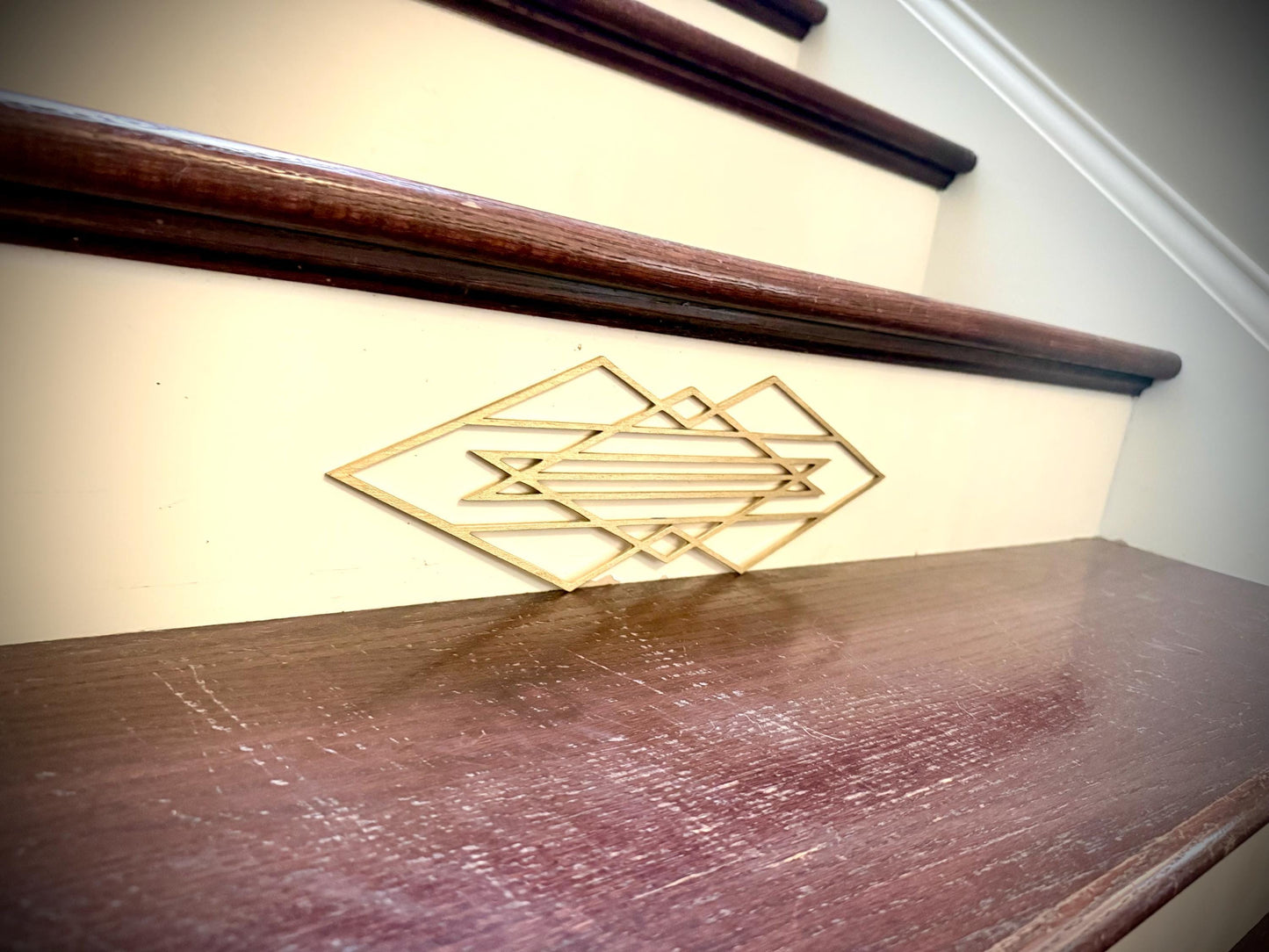 Art Deco art deco diamond staircase accents / embellishments (set of 3) available in multiple finishes-Art Deco set J