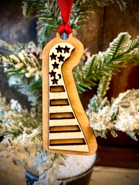 Delaware US Flag Wood Ornament & Gift Tag | 12 Finishes | Patriotic Gift
